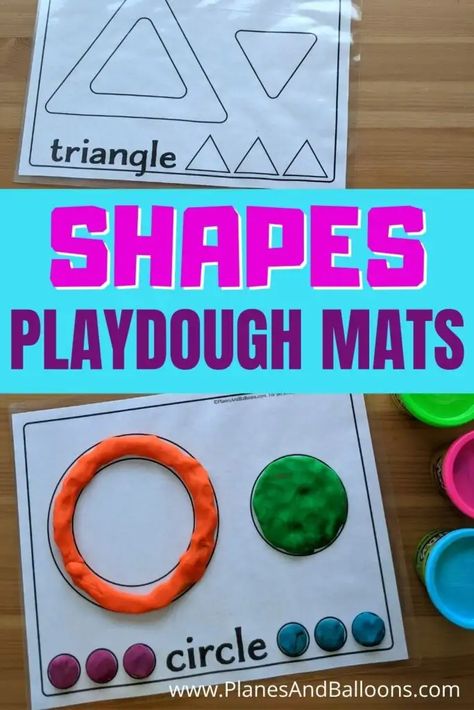 Pre K, Crafts, Montessori, Math Playdough Mats, Play Dough Mats Shapes, Playdough Mats Printable, Shape Activities For Preschoolers, Playdough Learning Activities, Playdough Shapes