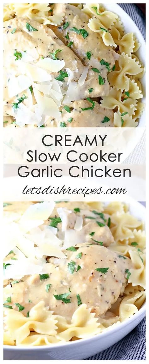 Slow Cooker Chicken, Healthy Recipes, Pasta, Slow Cooker, Slow Cooker Creamy Chicken, Garlic Chicken Crockpot, Garlic Chicken Slow Cooker, Creamy Garlic Chicken, Chicken Slow Cooker Recipes