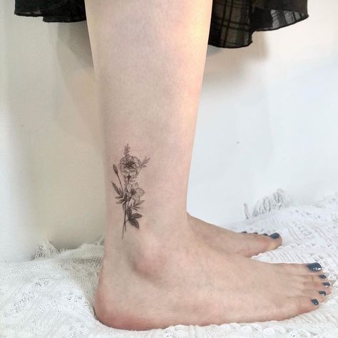 October Birth Flower Tattoos: Marigold and Cosmos Tattoo, Tattoos, Small Tattoos, Flower Thigh Tattoos, Flower Tattoo On Ribs, Best Tattoo Designs, Tattoos For Women, Tatoo, Spine Tattoo Quotes