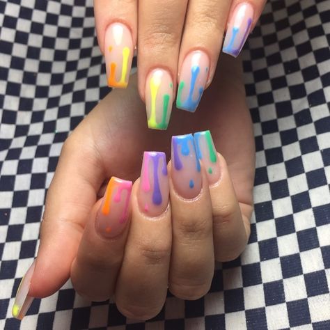 Acrylics, Manicures, Nail Art Designs, Rainbow Nails Design, Cute Acrylic Nails, Nails Inspiration, Rainbow Nail Art Designs, Uñas, Rainbow Nail Art