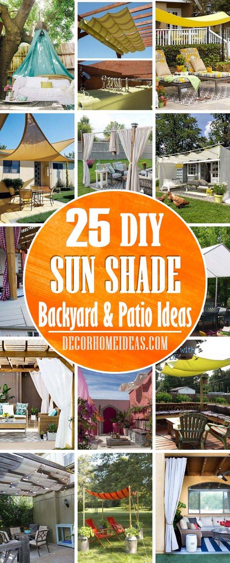 Decks, Gardening, Outdoor Sun Shade, Patio Sun Shades, Outdoor Patio Shades, Backyard Shade, Pool Shade, Outdoor Canopy Decorating Ideas, Backyard Canopy
