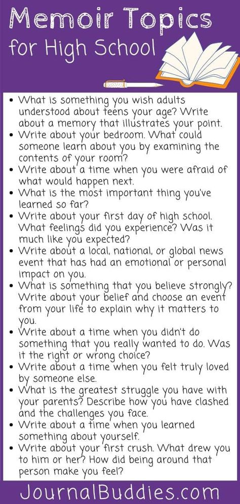 Use these memoir topics and ideas for middle school and high school in your classroom to help your students learn how to start a memoir! Parents, High School, Middle School Writing, Teen Writing Prompts, High School Writing Prompts, Middle School Writing Prompts, Middle School Student, High School Teacher, High School Writing