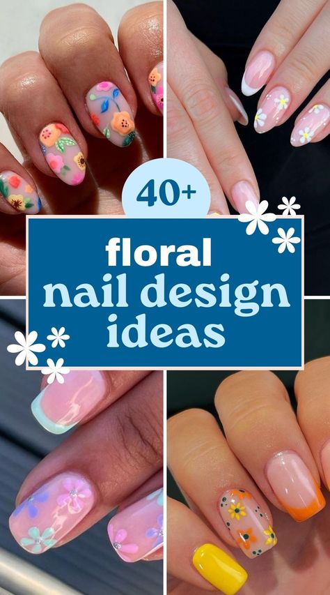 summer nail design ideas Colourful Nail Designs, Spring Nail Art, Diy Nails Spring, Spring Gel Nails Ideas, Floral Nail Designs, Cute Spring Nails, Colorful Nail Designs, Floral Nail Art, Nail Designs Spring