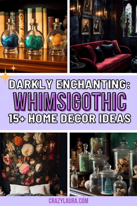 Embrace the vibe of whimsigothic home decor that combines whimsy and gothic elements, creating a space that radiates otherworldly charm #Whimsigoth #HomeDecor #InteriorDesign Decoration, Witchy Home Decor, Goth Home Decor, Gothic Living Room Decor, Gothic Living Rooms, Gothic Home Decor, Gothic Living Room Ideas, Goth Living Room, Victorian Gothic Home Decor