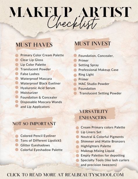 Makeup Artist Kit Checklist: MUA kit essentials - Real Beauty School