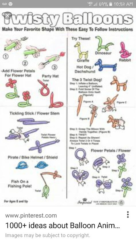 Balloon animals How To's sword.flower,etc Home-made Party, Twisting Balloons, How To Make Balloon, Easy Balloon Animals, Balloon Diy, Balloon Crafts, Ballon Animals, Diy Party, Balloon Modelling
