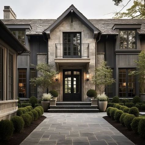 Top 15 House Exterior Trends for 2024 - Nikki's Plate Exterior, House Plans, Modern Farmhouse, Stone Exterior Houses, Modern House Exterior, Farmhouse Exterior Design, Exterior Stone, Exterior Design, House Exterior