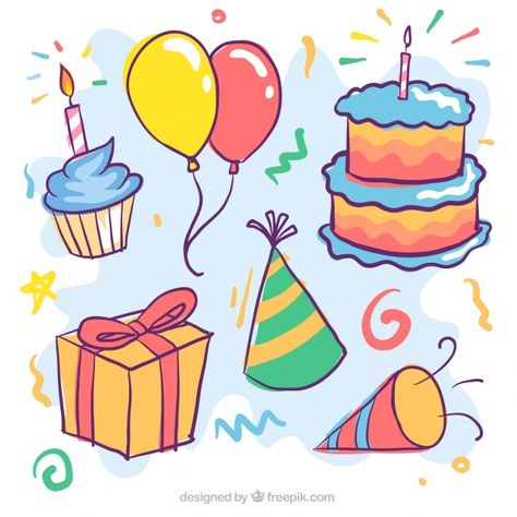 Doodles, Birthday, Birthday Clipart, Birthday Doodle, Birthday Stickers, Birthday Design, Cake Drawing, Birthday Cards, Birthday Charts
