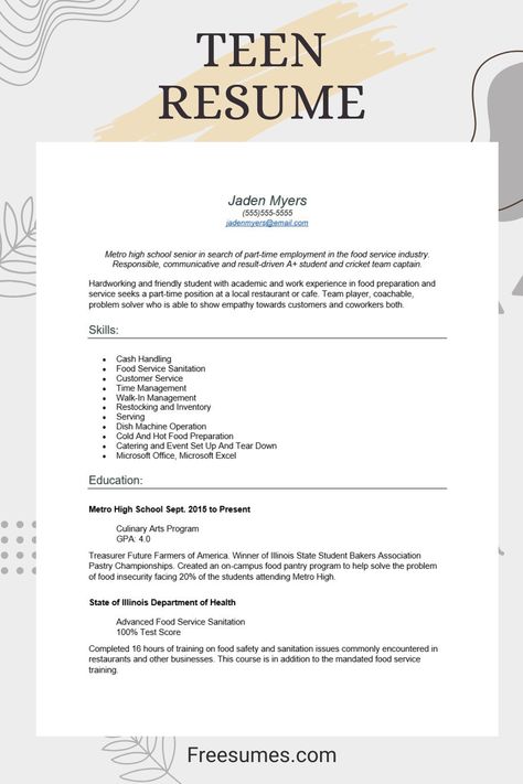 Job Resume Examples, Resume Examples For Jobs, Teen Resume With No Experience, Job Interview Preparation, Professional Resume Writing Service, Job Resume, First Job Resume, Resume Writing Services, Job Resume Template