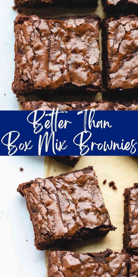 Better Than The Box Brownies, Homemade Chewy Brownies Recipe, Six Sisters Brownies, Better Than Boxed Brownies, Great Brownie Recipes, Sauce Pan Brownies, Better Than Box Mix Brownies, Best Brownie Mix Recipe, Brownie Mix Brownies