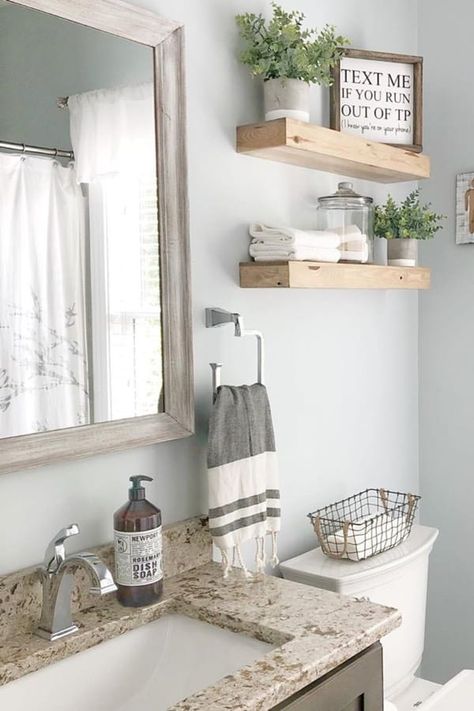 Want to save some MONEY and build your own DIY floating shelves?? Check out these super helpful tutorials and examples for ideas! #diy #floatingshelf #homedecor #diydecor Toilet, Design, Interior, Inspiration, Décor, Bad, Dekorasyon, Modern, Deko