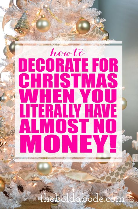 How to Decorate for Christmas on a Tight Budget... like when you literally have almost no money! In this post, we're talking all about Budget Christmas Decorating. I love Christmas, but sometimes, I get super frustrated when times are tight. Like this year. We've had a doozy of a year when it comes to finances, but I'm not dismayed. I know from experience that it is possible to decorate when you have literally almost no money! So this year, I'm pulling all of my Christmas mojo and budget decorat Christmas Decorations, Christmas Gift Wrapping, Christmas On A Budget, Christmas Decorations To Make, Christmas Decor Diy, Christmas Gifts, Christmas Table Decorations, Christmas Bulbs, Outdoor Christmas Decorations