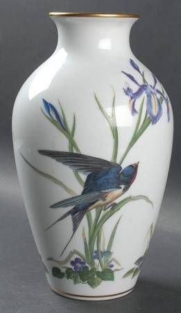 Franklin Mint, Wild Bird Vase at Replacements, Ltd Vintage, Design, Franklin Mint, Antique Vase, Vintage Vases, China Painting, Wild Birds, Moser, Swallows