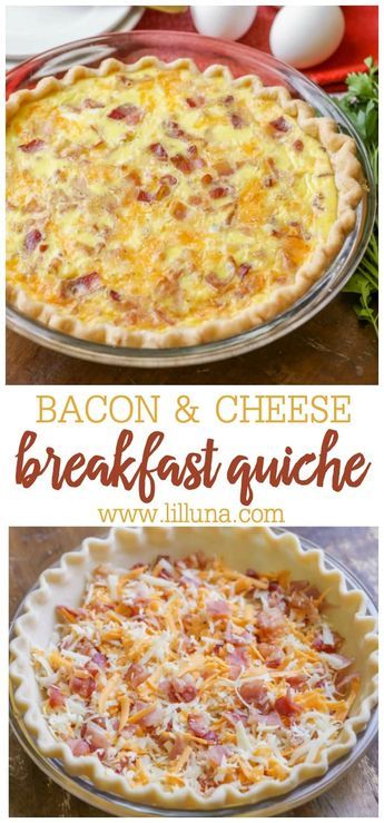 Quiche, Breakfast Recipes, Pizzas, Brunch, Foodies, Bacon And Cheese Quiche, Breakfast Quiche, Breakfast Quiche Recipes, Breakfast Brunch Recipes