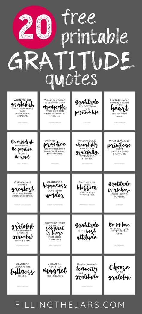 20 free printable black and white inspirational quotes for easy DIY wall decor! Use as printable wall art, planner pages, or gratitude journal prompts for more intentional living. #quotes #inspiration #printables Motivation, Gratitude, Gratitude Quotes, Free Inspirational Quotes Printables, Gratitude Journal Prompts, Gratitude Journals, Gratitude Printables, Printable Inspirational Quotes, Gratitude Cards