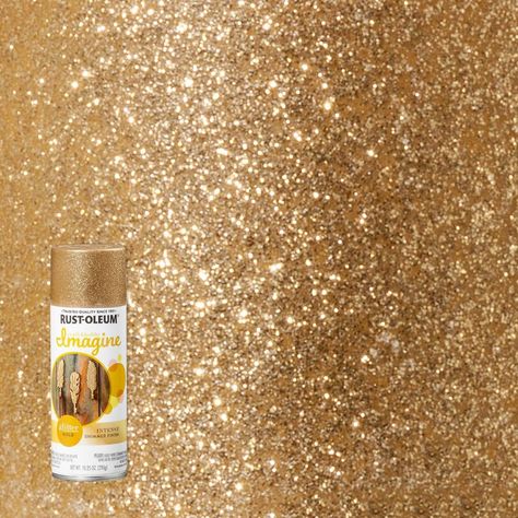 Rust-Oleum Imagine Glitter Spray Paints are designed to provide a sparkling, shimmer finish to any craft, scrapbook or decorative project. The buildable formula creates a multi-dimensional look and works best when used over a base coat of similar color. For additional flake and fade protection, top all colored glitter sprays with Rust-Oleum Imagine Clear Glitter Sealer. Metallic Spray Paint, Rust Oleum Glitter, Gold Spray Paint, Glitter Paint Additive, Paint Brands, Gold Glitter Spray Paint, Glitter Spray Paint, Gold Paint, Paint Drying