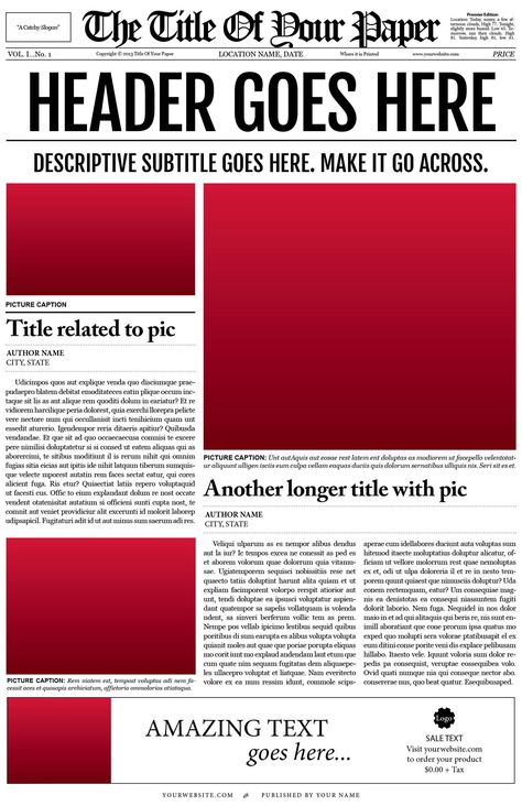 Old Style Newspaper Template by Newspaper Templates on @creativemarket Brochures, Web Design, Design, Newspaper Article Template, Digital Publishing, Newspaper Template Design, Newspaper Design Layout, Newsletter Design, Newspaper Layout