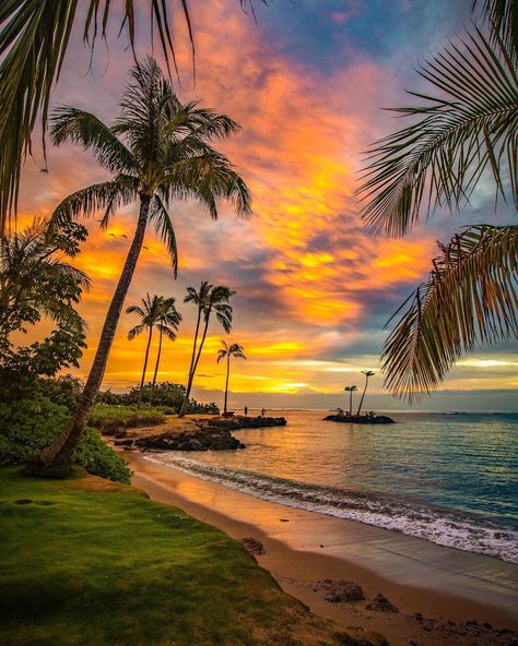 Best Honeymoon Places In Hawaii + Top Resorts Nature, Beautiful, Fotos, Fotografie, Resim, Fotografia, Beautiful Nature, Sunset, Beautiful Sunset