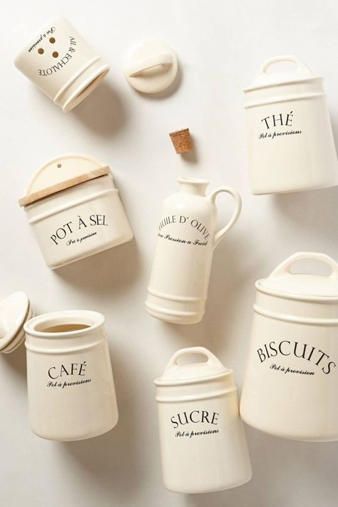 8 Canisters and Containers to Bring Order to Your Pantry Kitchen Gadgets, Bistro, French Bistro, Canisters, French Kitchen Decor, Kitchen Decor, Pots, Cuisine, Home Goods