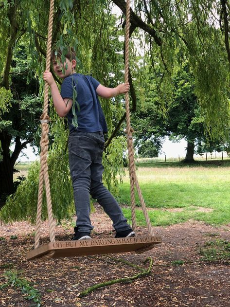 How to find the perfect place for a garden swing, what knots to use when tying it to the tree and how to maintain your oak seat and rope swings. Garden Swing Seat, Outdoor Swing, Rope Swing Diy, Rope Swing, Outdoor Wooden Swing, Diy Porch Swing, Garden Swing, Tree Swings Diy, Diy Swing