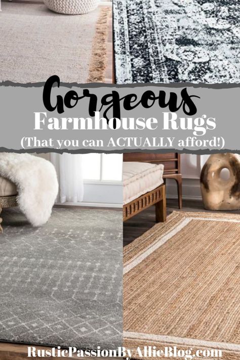 Rugs make a huge statement for an entire room. They are the focal point the living room, master bedroom or dining room. I love neutral farmhouse rugs and jute rugs that add a french country and modern farmhouse style. Get inspired by these affordable Joanna Gaines lookalike rugs. #farmhouserugs #neutralrugs #affordablefarmhouserugs #joannagaines Design, Decoration, Country, Modern Farmhouse, French Country Decorating, Farmhouse Style Rugs, Farmhouse Rugs, Rugs In Living Room, Rustic Rugs