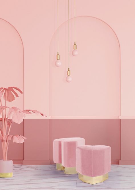 littleBIGBELL My top 8 interiors trend predictions from Maison et Objet 2018. Design, Studio, Interior, Pink, Pink Interior, Pink Salon, Pink Room, Colorful Interiors, Store