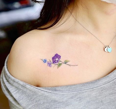 September Birth Flowers Morning Glory 2 Flower Tattoos, Small Purple Flower Tattoo, Small Flower Tattoos, Small Purple Flowers Tattoo, Flower Tattoo, Flower Tattoo Designs, Aster Flower Tattoos, Daisy Tattoo, Aster Flower Tattoo