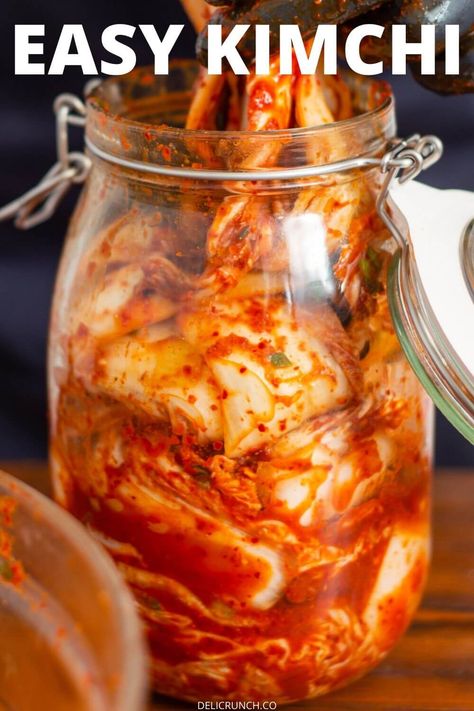 Food Processor, Snacks, Quick Kimchi, Kimchi Recipe, Fresh Kimchi Recipe, Fermented Kimchi, Korean Dishes, Asian Dishes, Food Processor Recipes