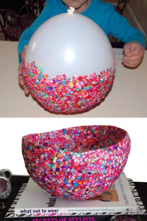Learn to make a super cool DIY confetti bowl in three easy steps! You don't need any craft skills for this, and the results are SO fun! You're going to love making this because it's so easy. Diy Crafts, Diy Projects, Diy, Diy For Kids, Diy Crafts For Adults, Diy Crafts For Kids, Easy Diy Crafts, Diy For Teens, Easy Crafts