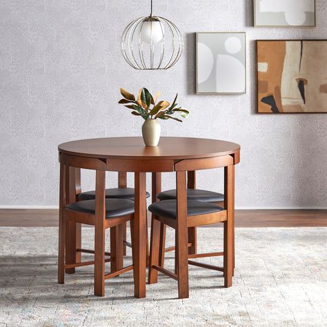 Compact Dining Table Ideas, Small Round Kitchen Table, Dining Table Small Space, Compact Dining Table, Small Table And Chairs, Space Saving Table, Round Kitchen Table, Apartment Dining, Small Kitchen Tables