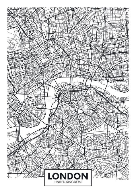 Vector poster map city London. Detailed city map, vector map london for print of , #AD, #city, #London, #map, #Vector, #poster #ad London, Fotos, Wit, Poster, Prints, Marco, City, London Print, Map