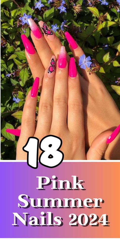 Step into summer 2024 with stunning pink nail designs. From bright hues to chic patterns, find the perfect pink to complement your sunny days and warm nights Pink Summer, Summer, Pink Nail, Nail Designs, Pink, Pink Summer Nails, Summer Nails Almond, Pink Nail Designs, Nail Designs Summer