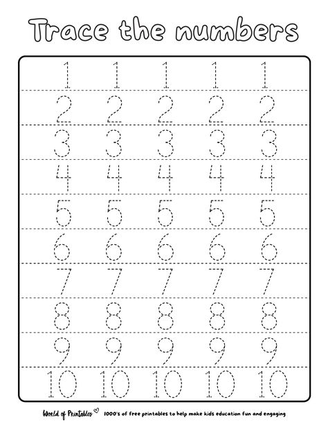 Pre K, Worksheets, Number Worksheets, Number Worksheets Kindergarten, Number Tracing, Numbers For Kids, Preschool Number Tracing, Number Practice Kindergarten, Number Writing Practice