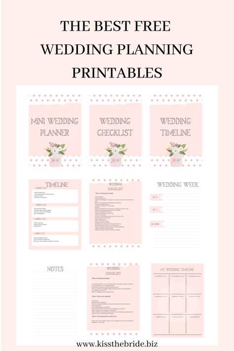 Make your own wedding planner and use these free wedding planning printables to get it started. #weddingprintables #weddingplanner Free Wedding Planning Printables, Wedding Planner Binder, Wedding Planner Checklist, Free Wedding Planner, Wedding Planning Printables, Free Wedding Planning, Wedding Checklist Timeline, Wedding Checklists, Wedding Journal Planner