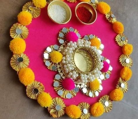 Crafts, Decoration, Mehndi Decor, Desi Wedding Decor, Hochzeit, Diwali Diy, Arti Thali Decoration, Rakhi, Diwali Decorations