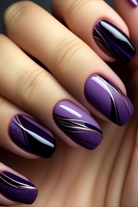Follow for more Interesting Wallpapers<3! Purple Nail, Nail Designs, Nail Art Designs, Ongles, Fancy Nails, Classy Nails, Fancy Nail Art, Fancy Nails Designs, Purple Nail Art