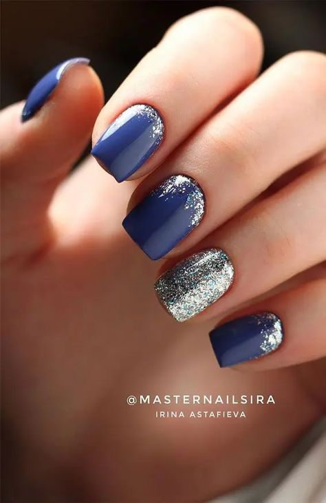 Explore the best dark nail colors to suit your unique style. From classic blacks to daring hues, these colors will help you stand out from the crowd. Blue Nail, Navy And Silver Nails, Navy Blue Nails, Navy Blue Nail Designs, Navy Nails, Blue And Silver Nails, Navy Nail Designs, Dark Blue Nail Polish, Navy Nails Design