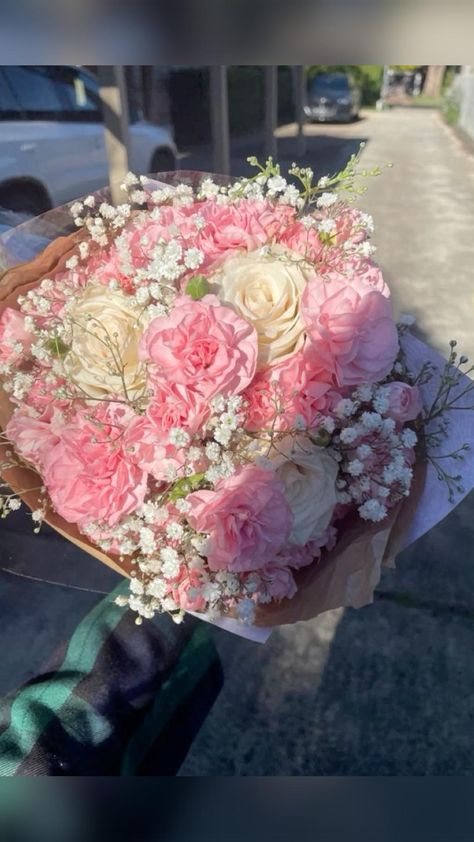 Roses, Bouquets, Baby's Breath, Pink Peonies Bouquet, Pink Flower Arrangements, Pink Flower Bouquet, Spring Bouquet, Spring Flower Bouquet, White Flower Bouquet