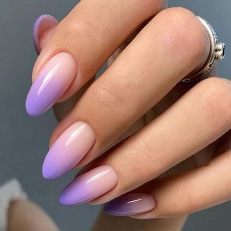 20 Stunning Purple Nail Designs to Try (2022) - The Trend Spotter Ambre Nails, Nails Inspiration, Lilac Nails, Ombre Nail Designs, Pink Ombre Nails, Ongles, Nail Colors, Ombre Nail Colors, Ombre Nail Art