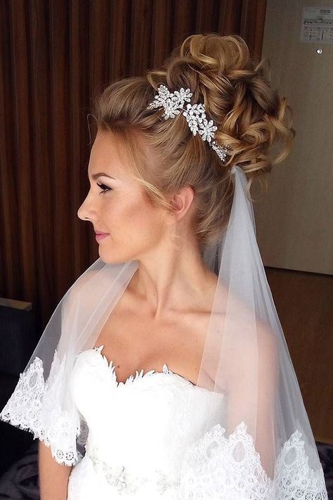 Wedding Hairstyles With Veil ❤ See more: http://www.weddingforward.com/wedding-hairstyles-with-veil/ #weddings Bridal Hair, Wedding Hairstyles With Veil, Wedding Hairstyles Bride, Wedding Hairstyles Updo, Wedding Hair Inspiration, Wedding Hair And Makeup, Bridal Hair Veil, Bridal Updo, Best Wedding Hairstyles