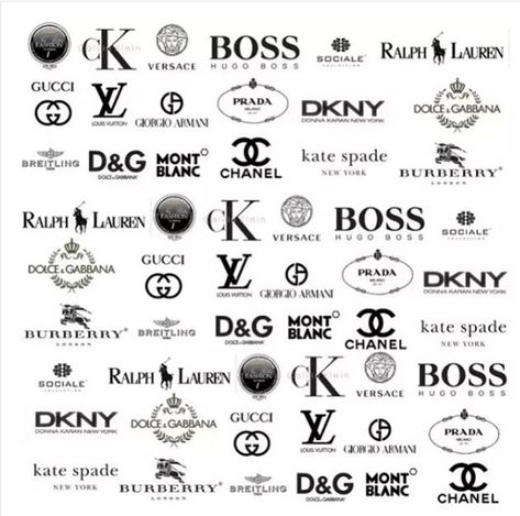 Gucci , louis vuitton , boss , calvin klein , ralph lauren , dkny , dolce and gabbana , versace , gucci , chanel , burberry , kate spade , mont blanc , prada , armani , sociale , tommy hilfiger Fashion Designers Names, Logo Quiz, Luxury Brand Logo, Best Clothing Brands, Luxury Clothing Brands, Luxury Brand Names, Clothing Brand Logos, Fashion Logo Branding, Clothing Logo