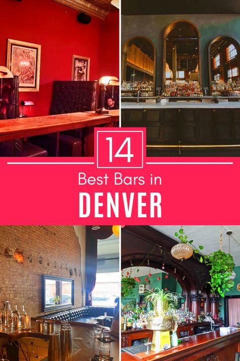 Collage of 4 bars in Denver. Denver, Foods, Friends, Crafts, Bar, Trendy Bar, Night, Cheers, Food