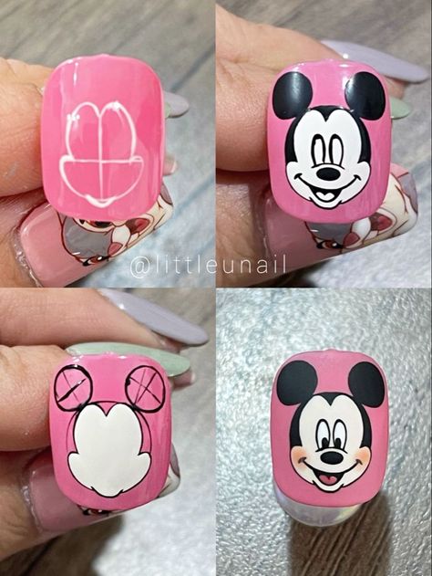 Disney Nails, Nail Art Designs, Mickey Mouse, Mickey Mouse Nail Art, Mickey Mouse Nail Design, Mickey Nails, Mickey Mouse Nails, Minion Nail Art, Nail Art Disney