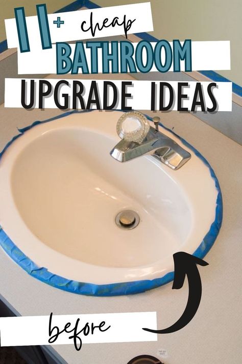 These easy bathroom DIY projects are perfect for anyone on a budget. Think outside the box and try a new remodel project today. This bathroom remodel is full of ideas for adding a modern style without any major demo. You can easily update your own dated bathroom with project ideas like using paint in unexpected ways and adding a fun accent wall. Home Décor, Easy, Simple Bathroom, Small Bathroom, Bathroom Kids, Home Decor, Small Bathroom Renos, Diy Bathroom, Small Bathroom Diy