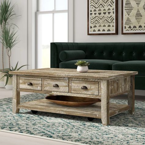 Home Décor, Solid Wood Coffee Table, Coffee Table With Drawers, Coffee Table With Storage, Wooden Coffee Table, Coffee Table Wood, Rustic Coffee Tables, End Tables, Solid Wood Storage