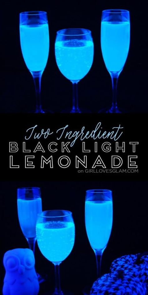 Spooky Black Light Lemonade Recipe - Girl Loves Glam Alcohol Drink Recipes, Alcohol, Halloween, Glow Party, Halloween Drinks, Halloween Cocktails, Halloween Snacks, Halloween Recipes, Drinks Alcohol Recipes