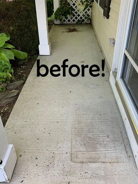 How to Paint A Porch Floor With Concrete Paint - The Honeycomb Home Painted Cement Patio, Best Concrete Paint, Paint Concrete Patio, Paint Concrete, Concrete Patio Makeover, Painting Cement, Concrete Paint, Front Porch Makeover, Porch Paint