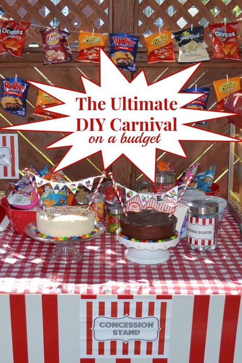Diy, Carnival Concession Stand Ideas, Diy Concession Stand, Backyard Carnival, Fun Party Themes, Homemade Carnival Games, Carnival Booths, Diy Carnival Games, Carnival Food