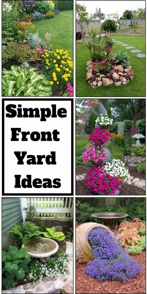 If you are planning to create a warm and welcoming impression, the front yard of your home is the place you should begin. With these simple front yard landscaping ideas today, you’ll be able to easily express yourself and your place in a fun way. In addition, your house and its front yard is usually a stranger’s first impression of you. Just design some simple steps like featuring some more flowers, plants, rocks, stones, and more, you can make your front yard look friendlier. Design, Ideas, Porch Landscaping, Small Front Gardens, Small Front Yard Landscaping, Front Yard Decor, Front Yard Ideas, Easy Landscaping Front Yard, Front Yard Planters