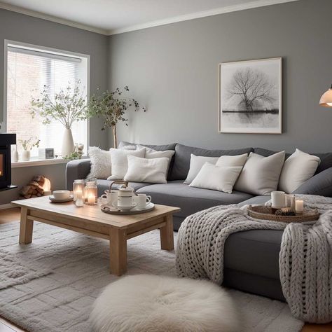 5+ Ideas to Master the Grey and White Living Room Look • 333+ Images • [ArtFacade] Interior, Gray Living Room Design, Grey Living Room Inspiration, Gray Living Room Decor Ideas, Gray Living Rooms, Grey Living Rooms, Modern Grey Living Room, Living Room Decor Cozy, Gray Living Room Walls